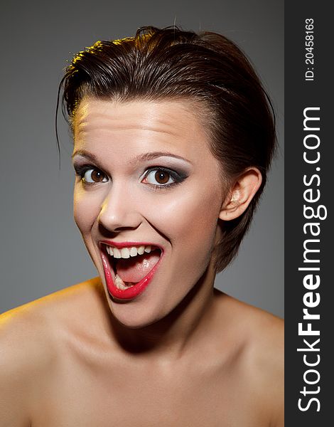 Bright picture of surprised woman. Bright picture of surprised woman