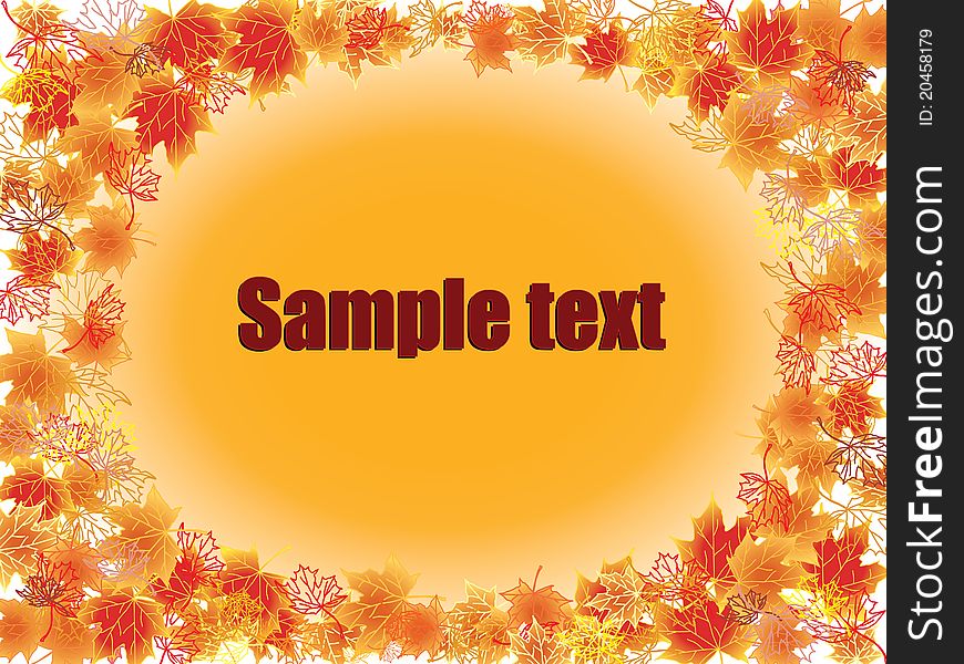 Autumn Leaves Frame From Text. Vector Illustration