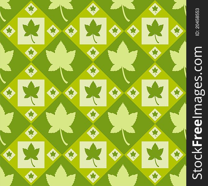 Cute green autumn pattern with leaves. Cute green autumn pattern with leaves