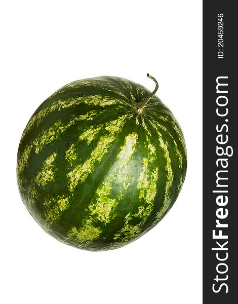 Single watermelon isolated on white