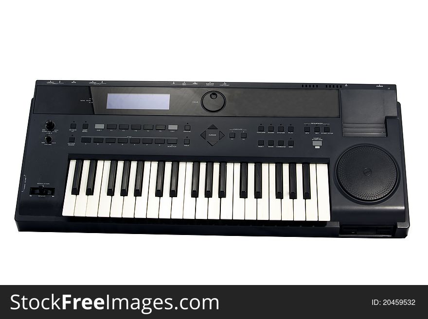 Midi instrument: electronic keyboard for disc jockey with a large display and screch pad. Midi instrument: electronic keyboard for disc jockey with a large display and screch pad