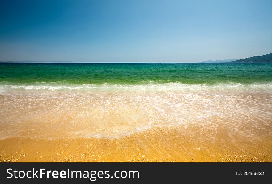 Beach of Nea Vrasna, Greece, summer season. Beach of Nea Vrasna, Greece, summer season.