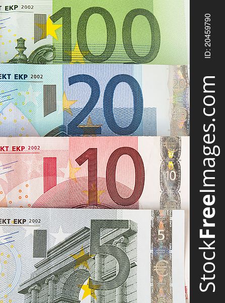 Close-up of Euro banknotes. Close-up of Euro banknotes