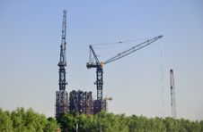 Crane In Construction Stock Photo