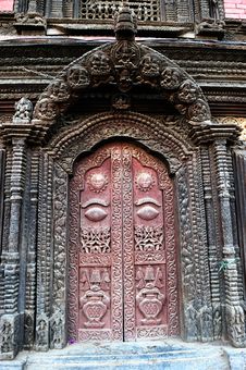 Door Of The Palace In Nepal Royalty Free Stock Photos Door Of The Palace In Nepal Royalty Free Stock Photos