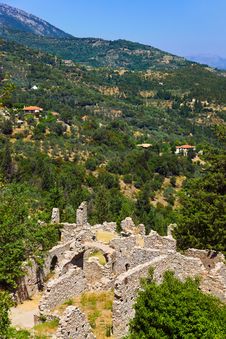 Ruins Of Old Town In Mystras, Greece Royalty Free Stock Photos Ruins Of Old Town In Mystras, Greece Royalty Free Stock Photos