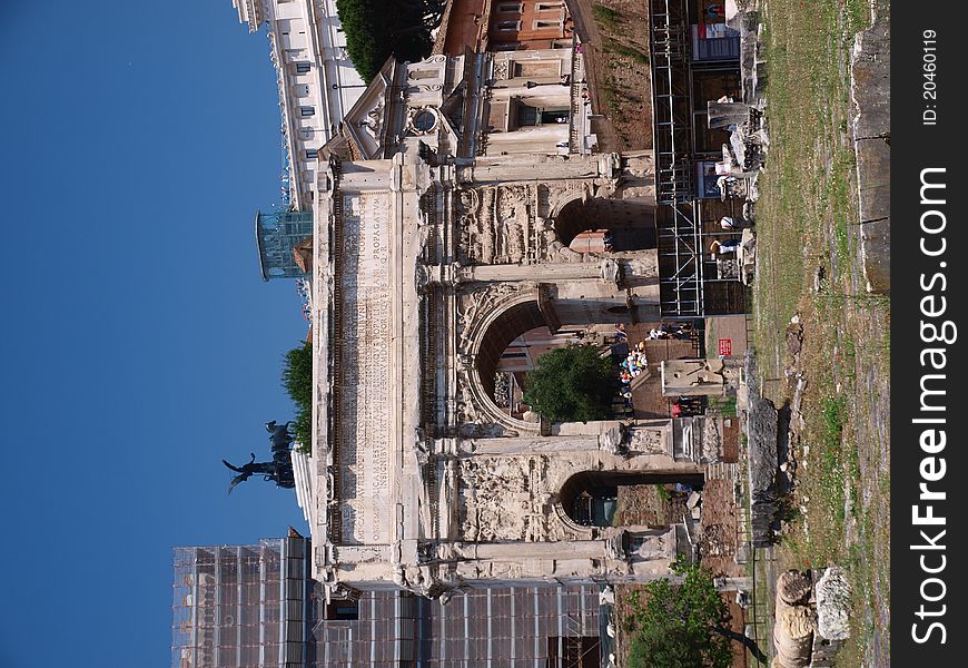 Arch of Septimius Severus (Arco di Settimio Severo) on Forum Romanum, Rome, Italy. Arch of Septimius Severus (Arco di Settimio Severo) on Forum Romanum, Rome, Italy