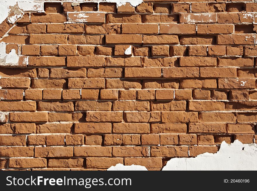 Abandoned brick wall suitable for background with plenty of copyspace. Abandoned brick wall suitable for background with plenty of copyspace