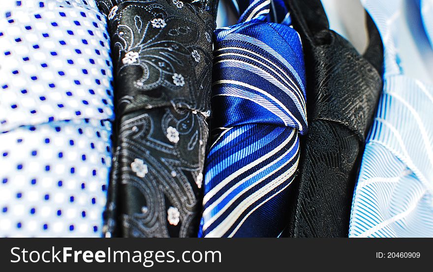 Image of several ties with knots. Image of several ties with knots