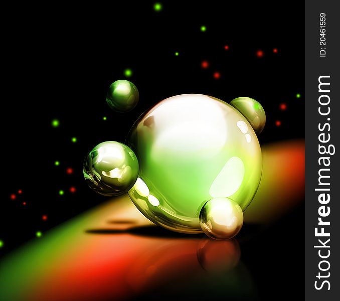 Dark background with abstract bubbles