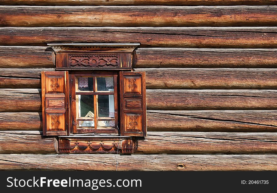 Window in the old wooden house