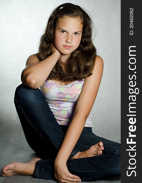 Portrait of the young beautiful girl close-up