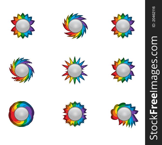 Colorfull and rainbow abstract icons - vector. Colorfull and rainbow abstract icons - vector