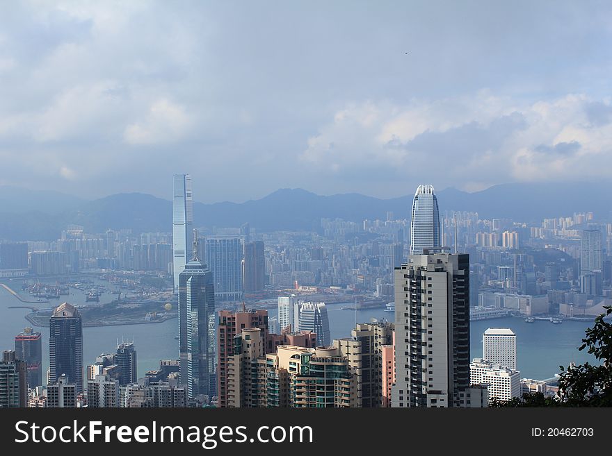 Hong Kong's skyline view from Victoria Peak