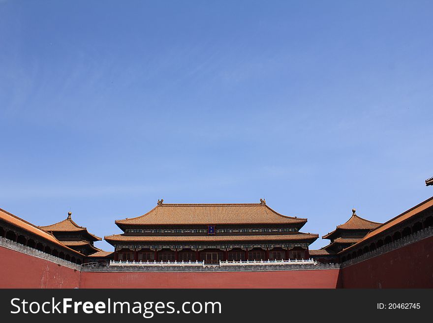 The rooftops of the entrance to the forbidden city in Beijing, China. The rooftops of the entrance to the forbidden city in Beijing, China.