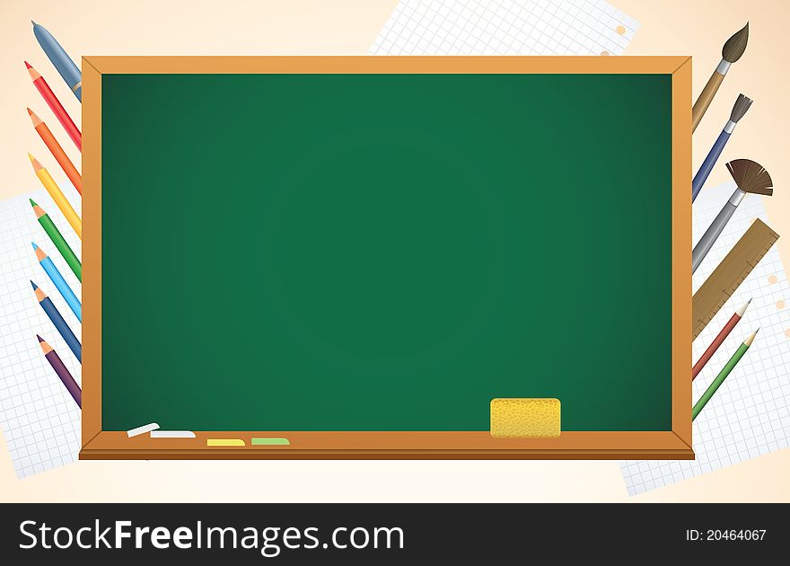 School background with blackboard