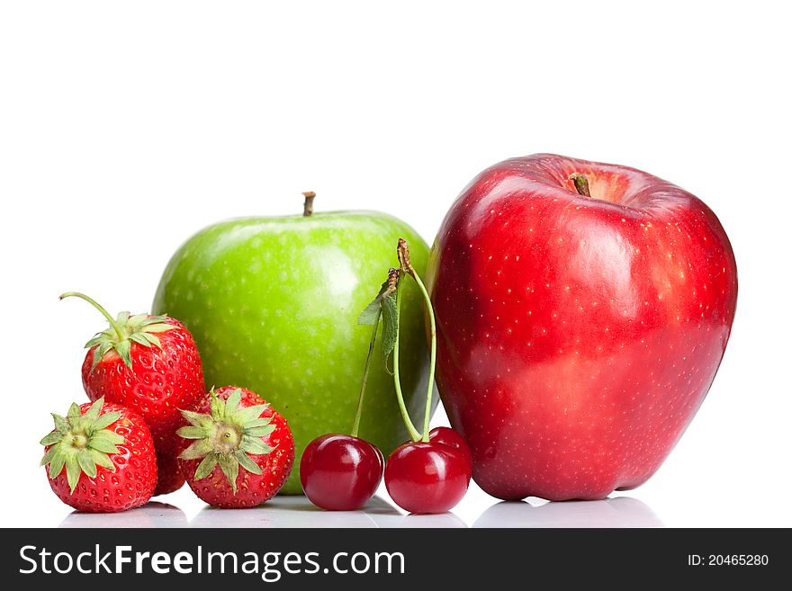 Summer fresh fruits isolated on white