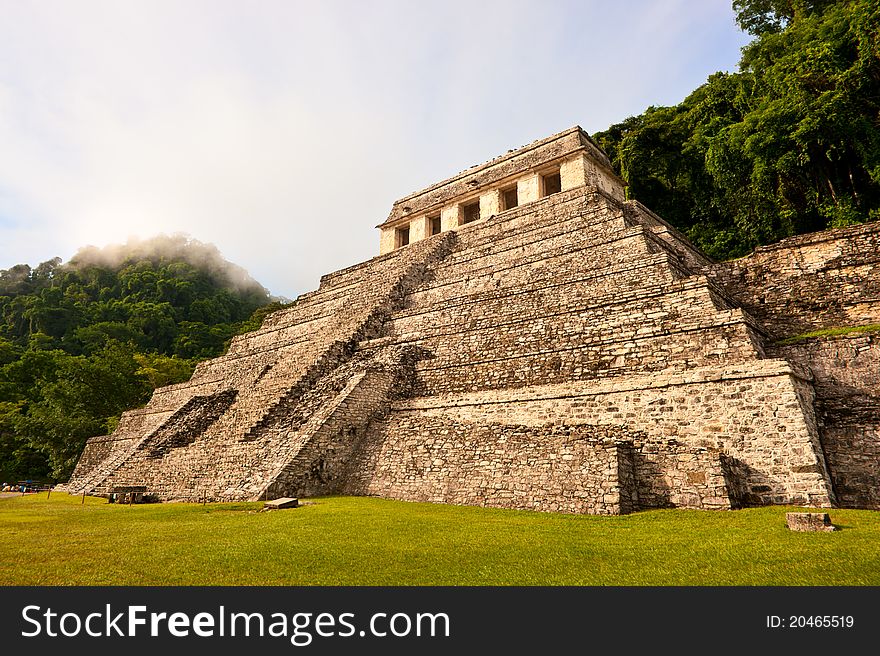 Maya pyramid at Palenque, Mexico.