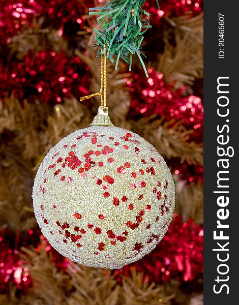 Image of christmas decorations and out of focus background