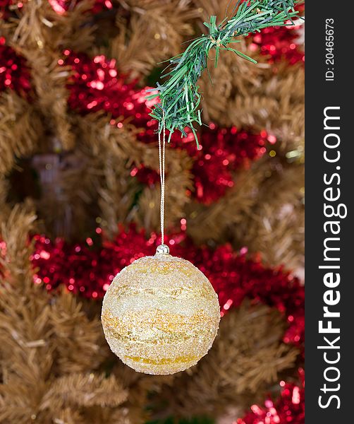 Image of christmas decorations and out of focus background