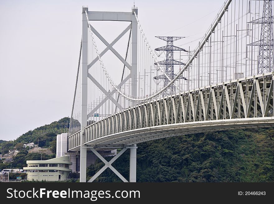 White bridge between islands in japan