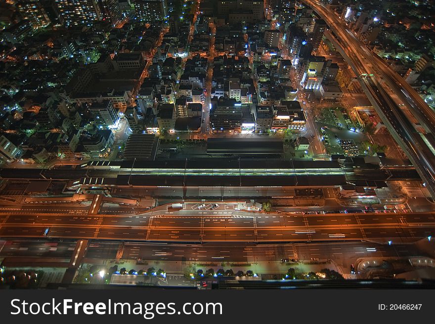 Osaka from skyscraper