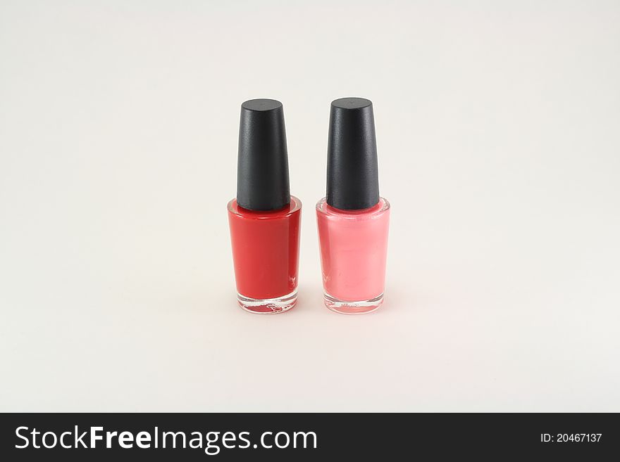 Red and pink nail polish