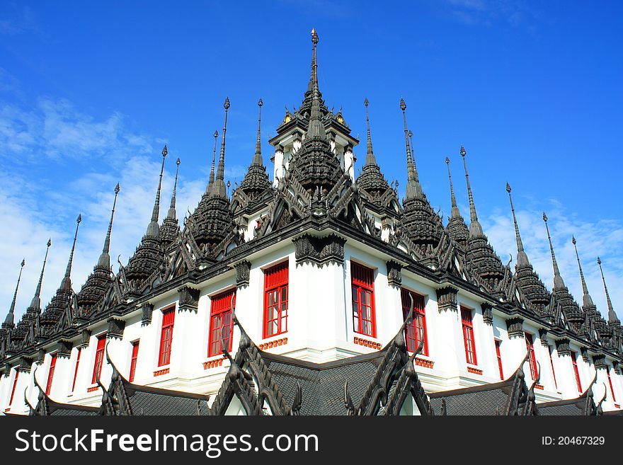 Thai-style architecture at Loha Prasart ,bangkok Thailand