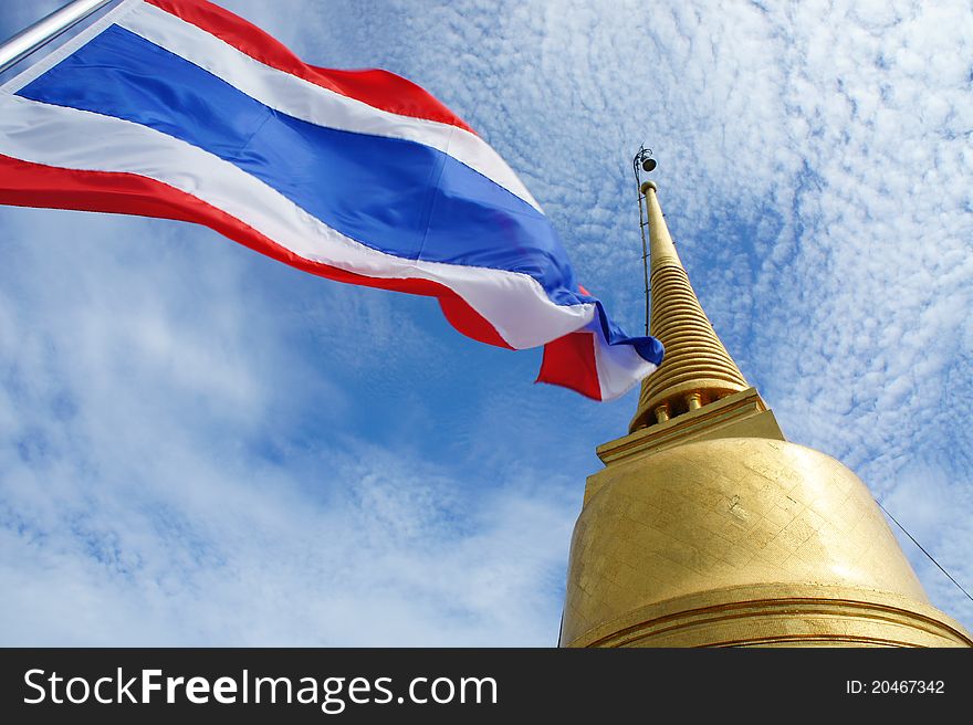 The flag and Buddhist is a symbol of Thailand. The flag and Buddhist is a symbol of Thailand.
