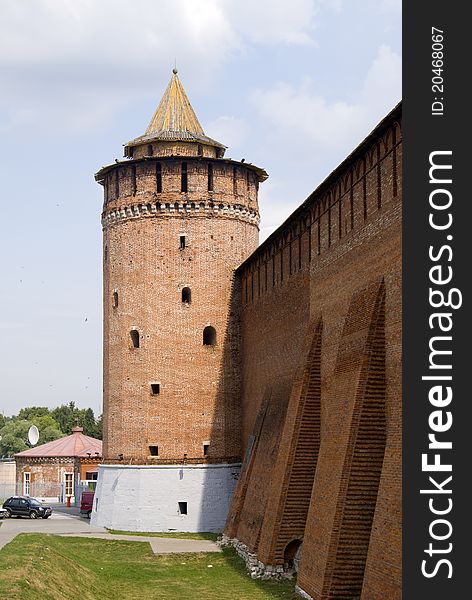 The walls and towers of the ancient citadel in the town of Kolomna. The walls and towers of the ancient citadel in the town of Kolomna.