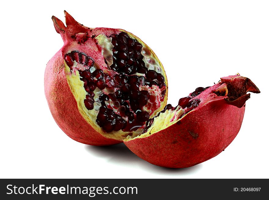 Pomegranate, isolated on a white background. Pomegranate, isolated on a white background.