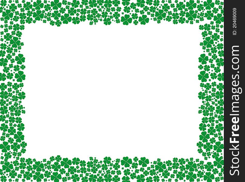 This is an green frame with clover and empty space for you text/logo. This is an green frame with clover and empty space for you text/logo.
