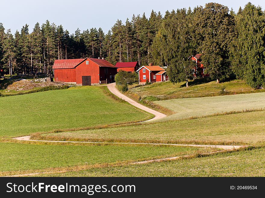 A winding road to the village. A winding road to the village