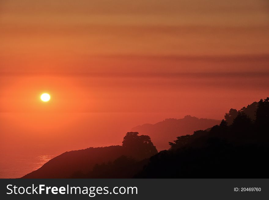 Big Sur coast sunset