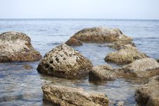 Stones In A Sea, Blurred Water Stock Photography Stones In A Sea, Blurred Water Stock Photography