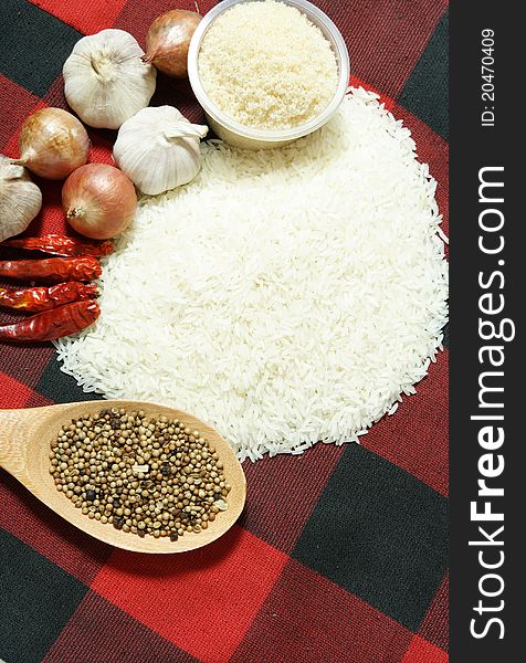 White Rice And Food Ingredients