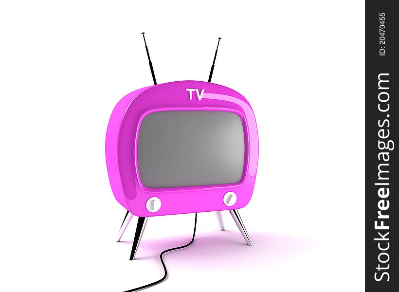 Composition of a cute TV 3d in free space. Composition of a cute TV 3d in free space
