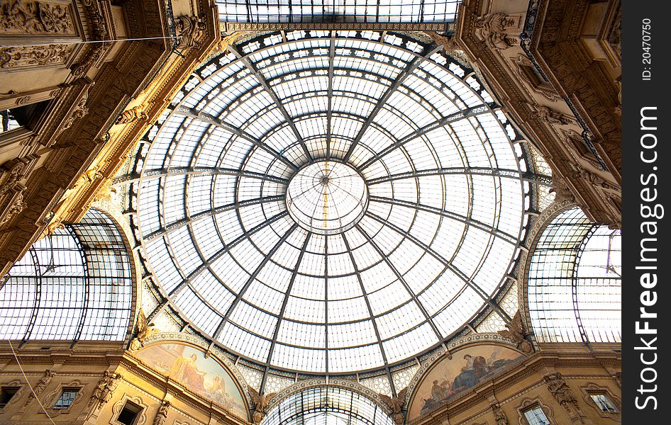 Gallery Vittorio Emanuele II in Milan, Italy. Gallery Vittorio Emanuele II in Milan, Italy