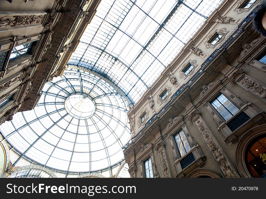 Gallery Vittorio Emanuele II in Milan, Italy. Gallery Vittorio Emanuele II in Milan, Italy