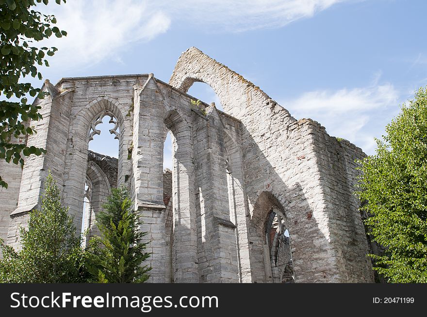 Old architecture in old town in Visby, Gotland, Sweden.