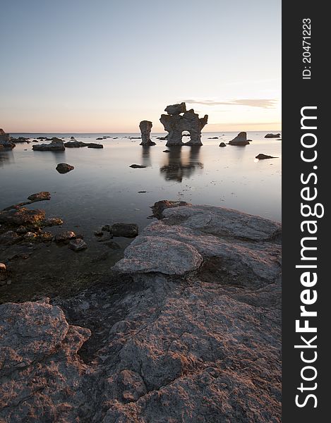 Limestone, sea stacks, formations at Gotland, Sweden. Limestone, sea stacks, formations at Gotland, Sweden.