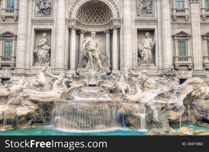 Beautiful fountain di Trevi in Rome, Italy