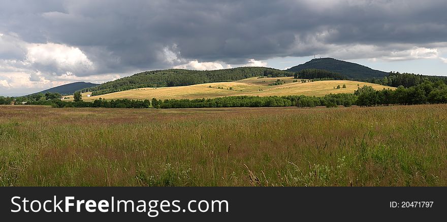 Panoramic views of the countryside of the Czech Central Mountains. Panoramic views of the countryside of the Czech Central Mountains.