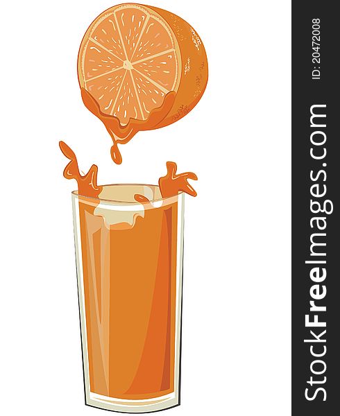 Orange Juice Pouring into a Glass