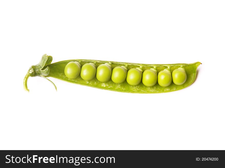 Green peas  isolated on white background