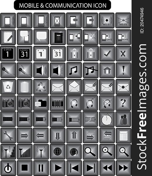 80 icons of mobile and communication icon for website and mobile phone