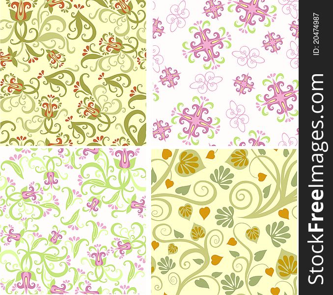Set of Abstract floral background. Set of Abstract floral background
