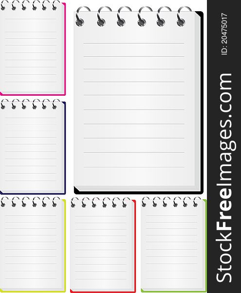 Vector of blank opened blank notebook collection