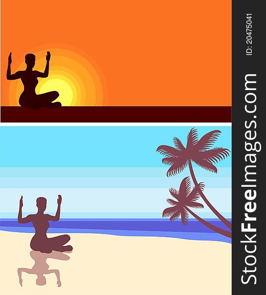 Yoga on the beach