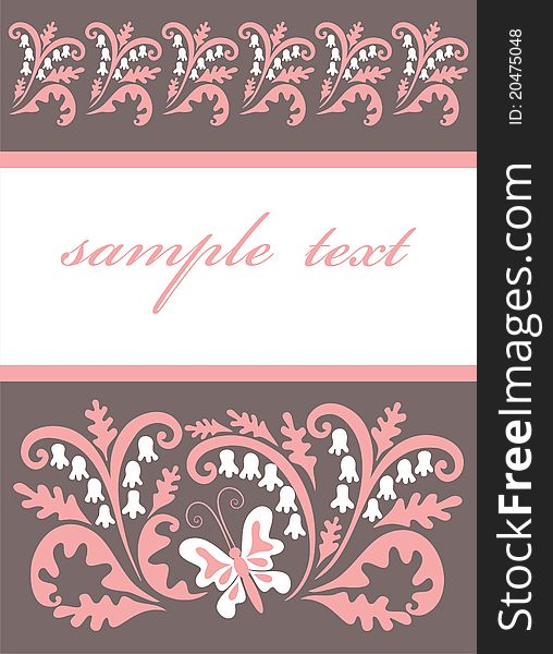 Abstract floral design for book and postcard